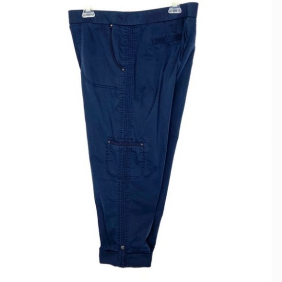 CHICO'S Adjustable Leg Blue Utility Pants - Size 2/Large - Picture 6 of 8